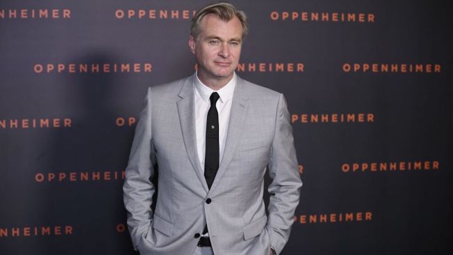 christopher nolan at an oppenheimer screening