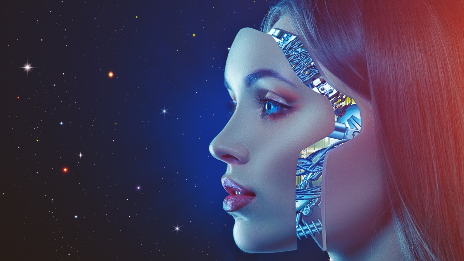 illustration of a cyborg robot