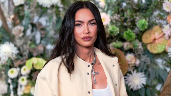 megan fox in a white coat