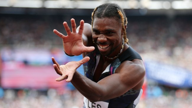 Noah Lyles after breaking Usain Bolt's record