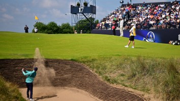 Internet Reacts To Seeing Golfer Struggle With ‘Cruel’ 17th Hole At The Open