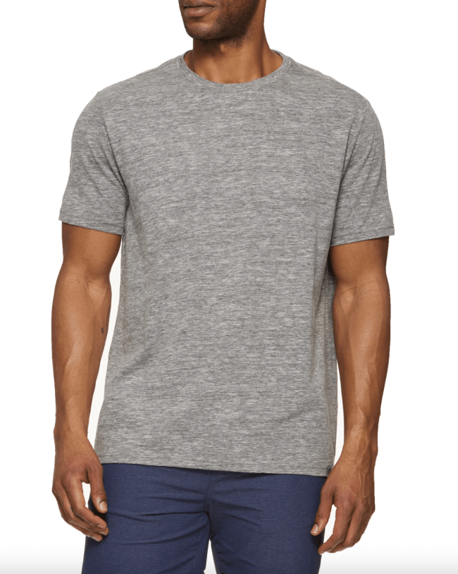 Flag and Anthem Rollins Snow Slub Crewneck Tee; shop Christian McCaffrey collection