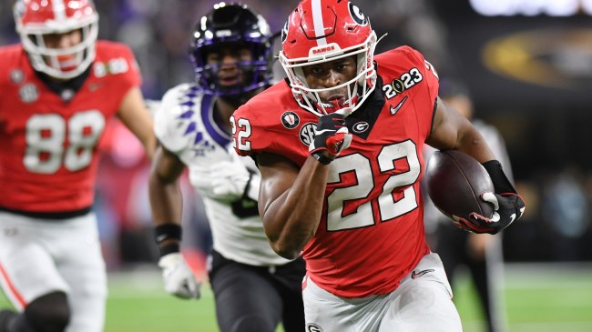 Branson Robinson runs with the ball against TCU.