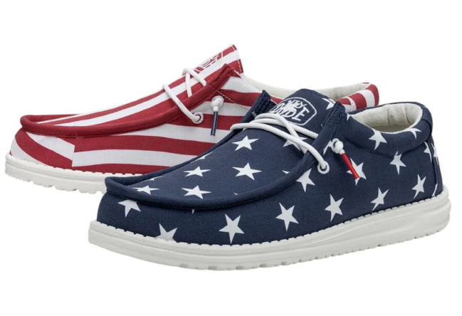 HEYDUDE Wally Patriotic Moccasins