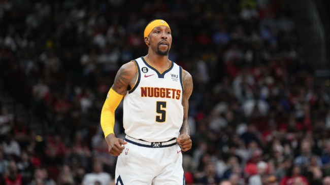 Kentavious Caldwell-Pope on the floor with the Nuggets