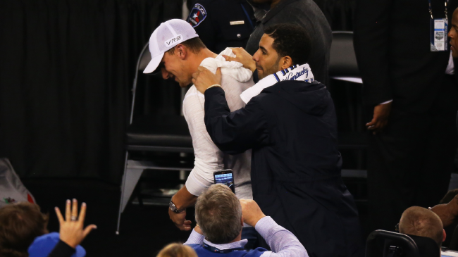 Johnny Manziel and Drake at a Kentucky Basketball Game