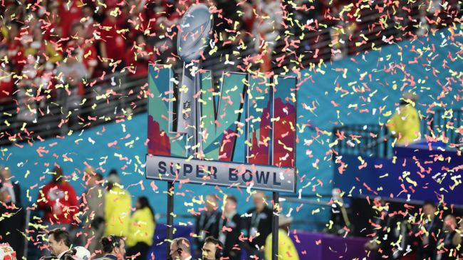 confetti falling at the super bowl