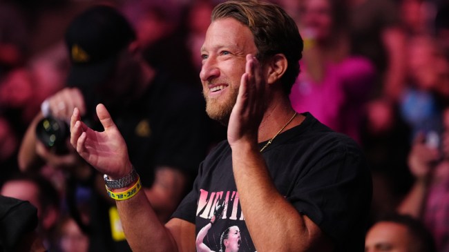 Dave Portnoy watches on at a UFC event.