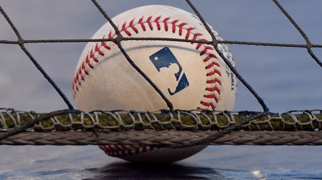 MLB logo on baseball