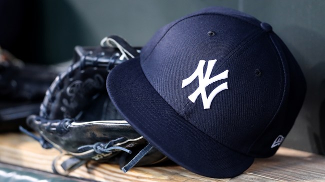 New York Yankees hat and baseball glove