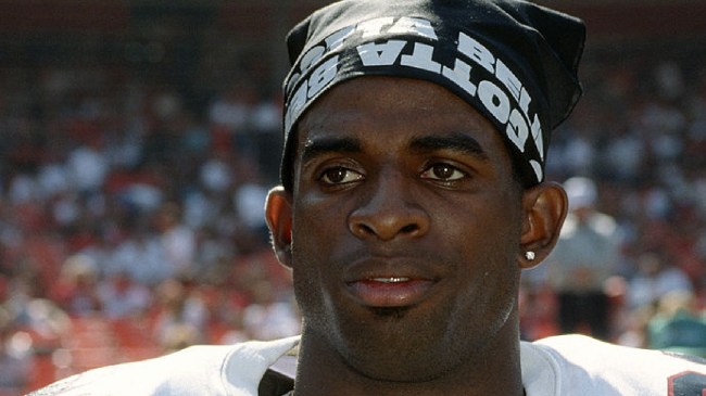 Deion Sanders on the field