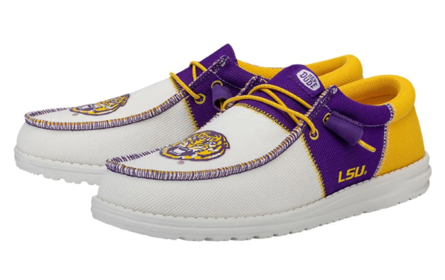 HEYDUDE Wally Tri LSU slip-ons for college football season