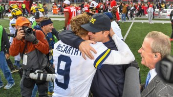 Michigan coach Jim Harbaugh Hilariously Compares JJ McCarthy To Andrew Luck