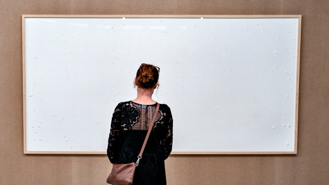 Jens Haaning's blank canvas titled Take the Money and Run