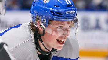Hockey Brawl Breaks Out After Player Snatches Opponent’s Chain Before A Faceoff