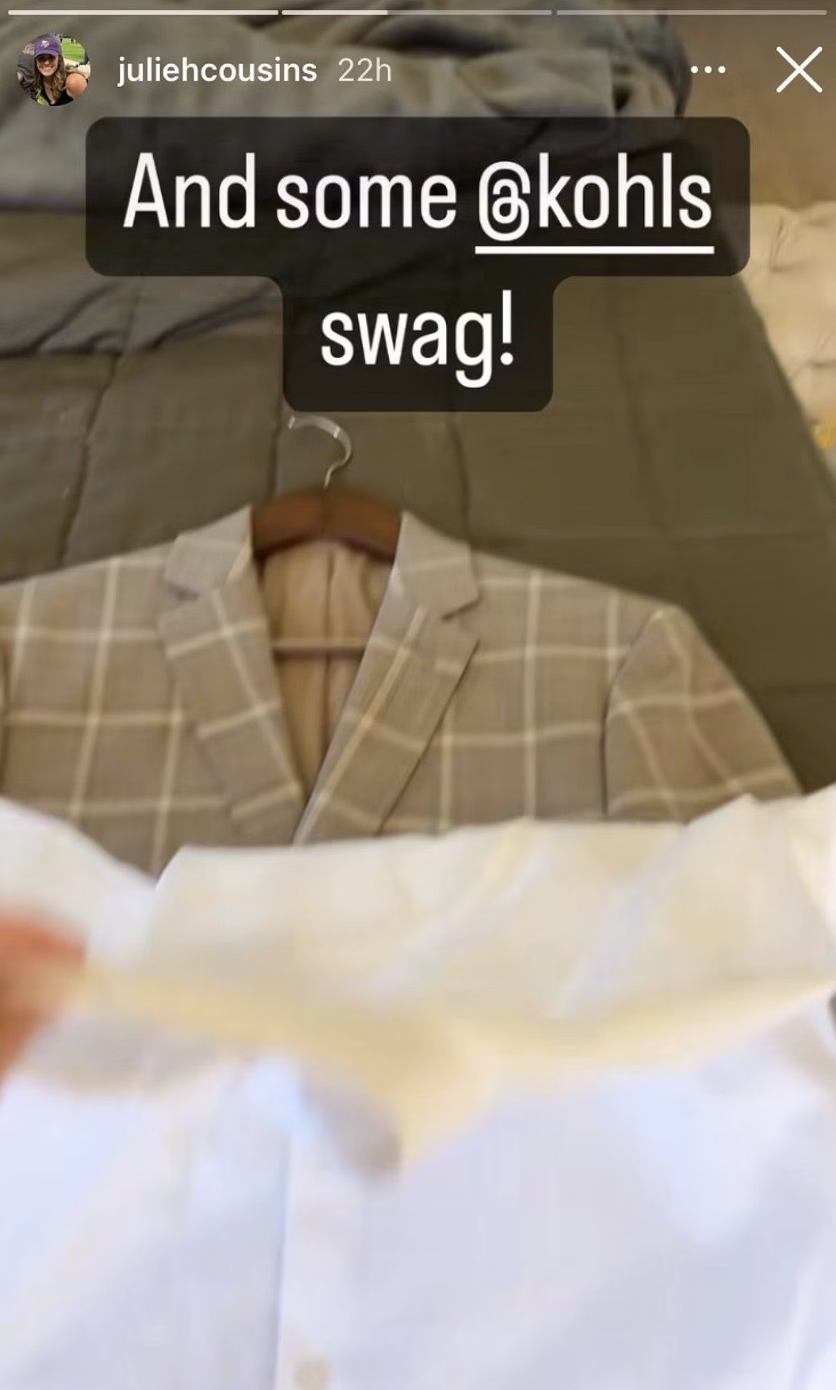 Kirk Cousins Viral Shirt Wife Pick Clothes Outfit