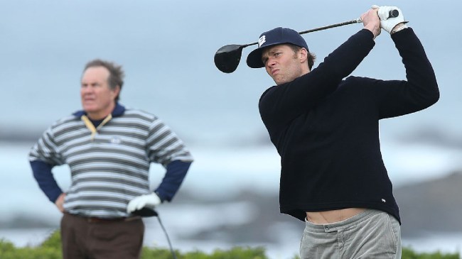 Tom Brady and Bill Belichick in the pro am