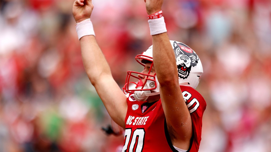 North Carolina State wide receiver Bradley Rozner is on his eighth year of college football after an inspiring journey that began in 2016