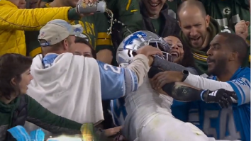 Packers Fan Pours Beer On Lions’ Amon-Ra St. Brown After Lambeau Leap Celebration
