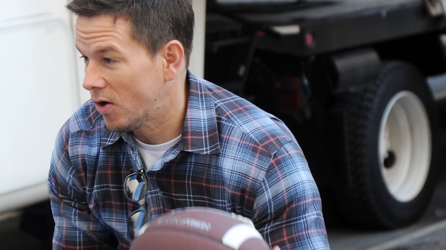 Mark Wahlberg on set for a movie.