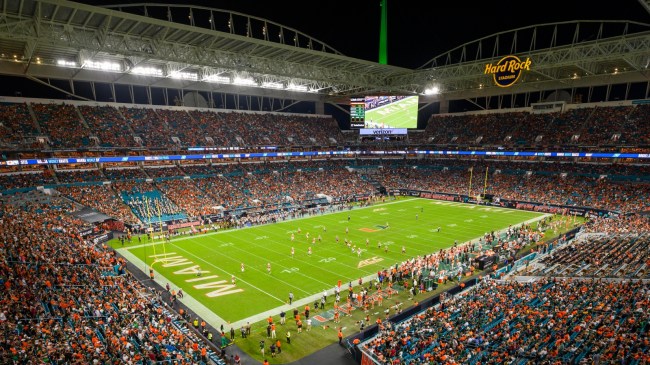 A view of Hard Rock Stadium during a game between Miami and Florida State.