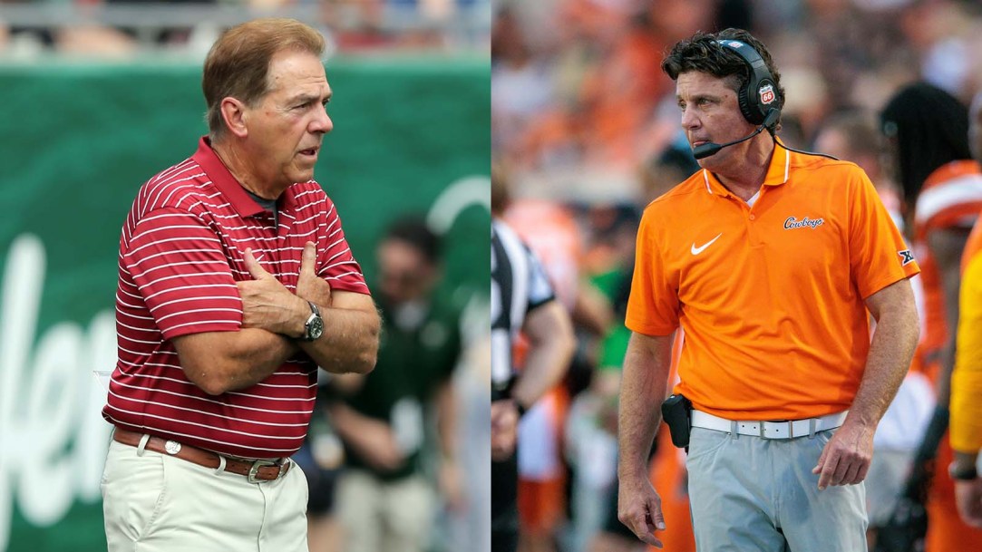 Mike Gundy Nick Saban Comparison