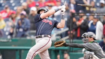 Sean Murphy Shows Off Ridiculous Power By Blasting Broken Bat Home Run