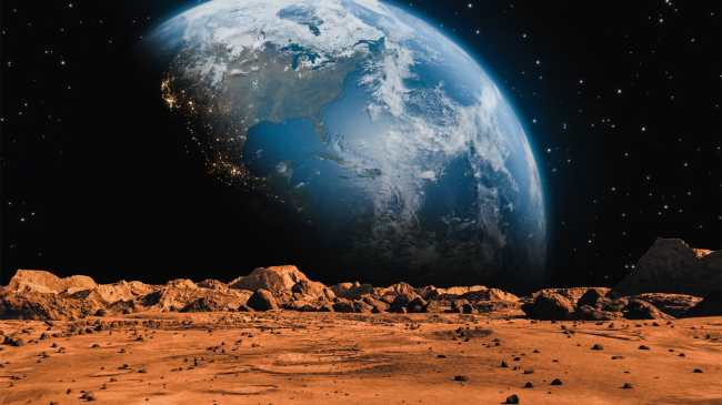 view of earth from mars