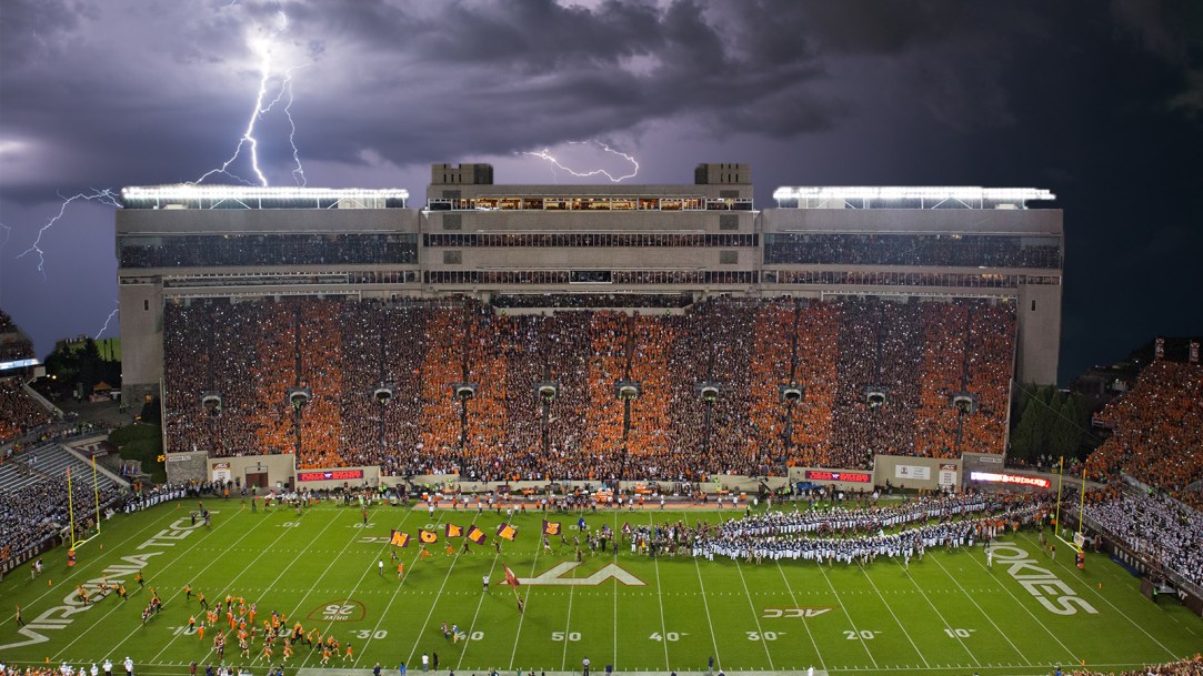 Virginia Tech Football Stadium Flood Rain Weather