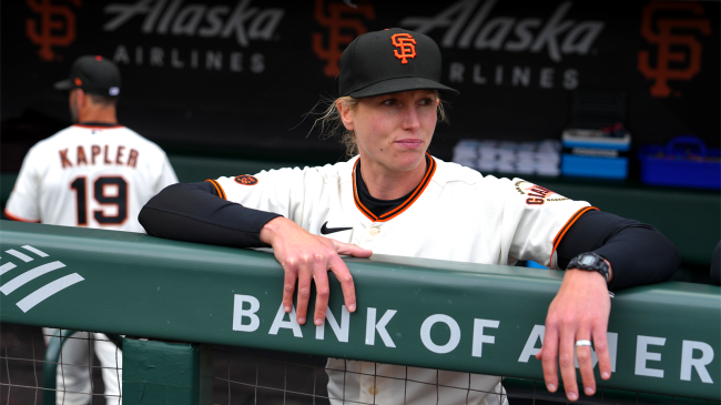 Alyssa Nakken in GIants dugout