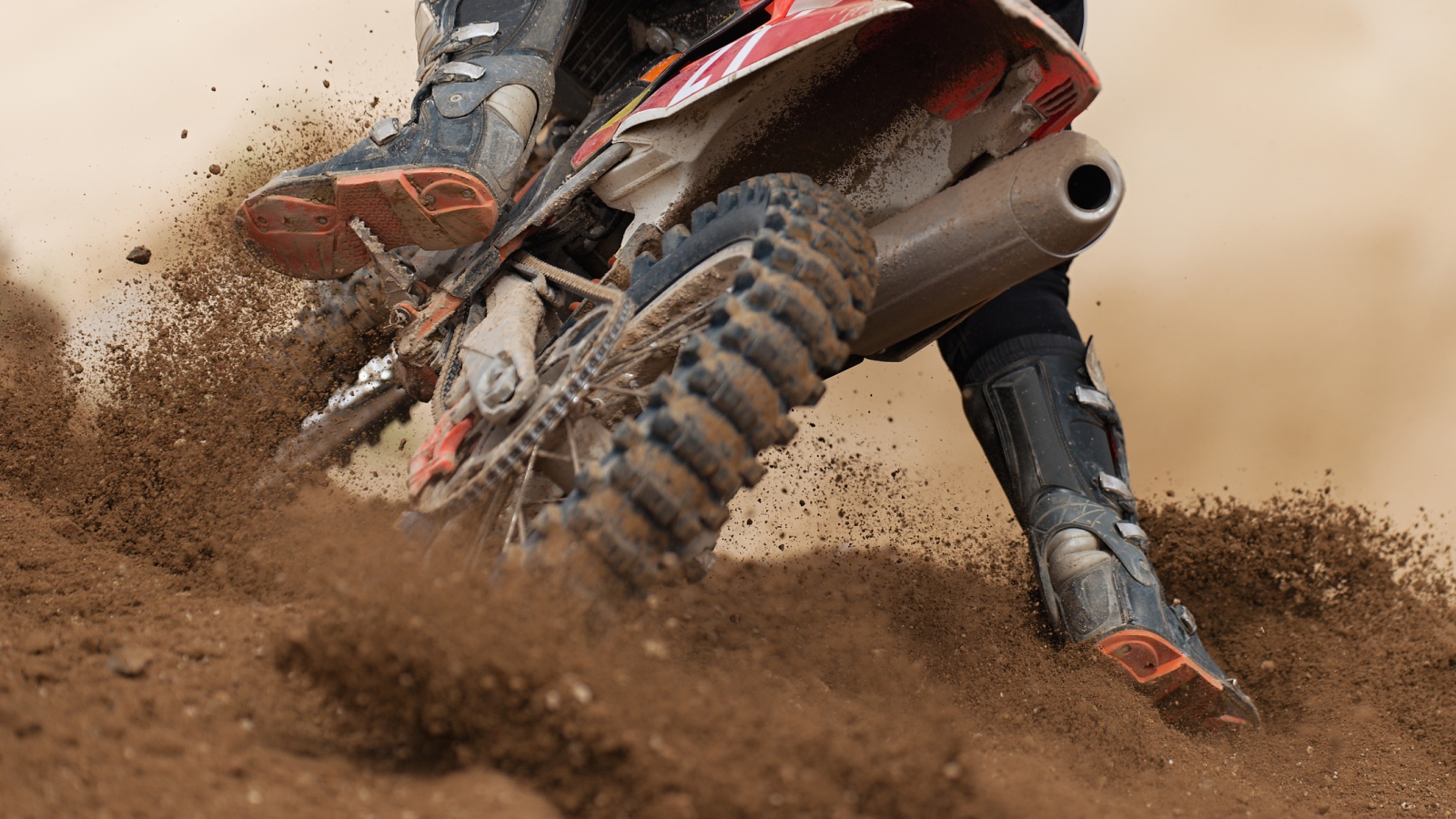 dirt biking up a mountain