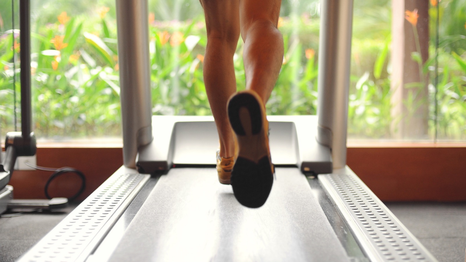 running on a treadmill