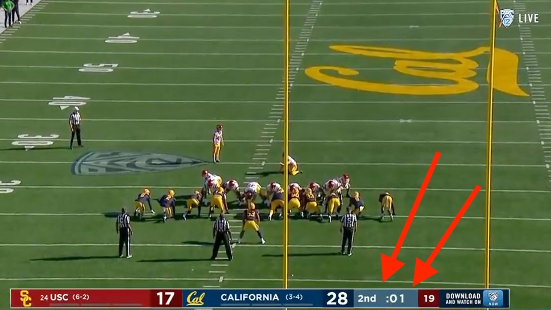 USC Cal Football First Half Second Half Field Goal