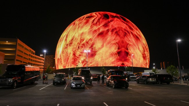 A view from outside the MSG Sphere in Las Vegas.