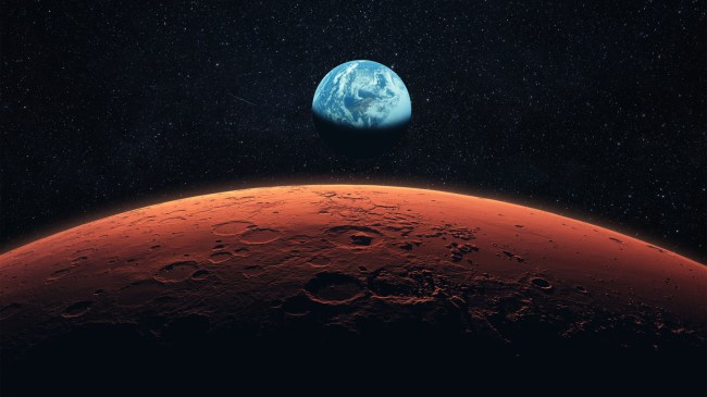 view of earth from mars