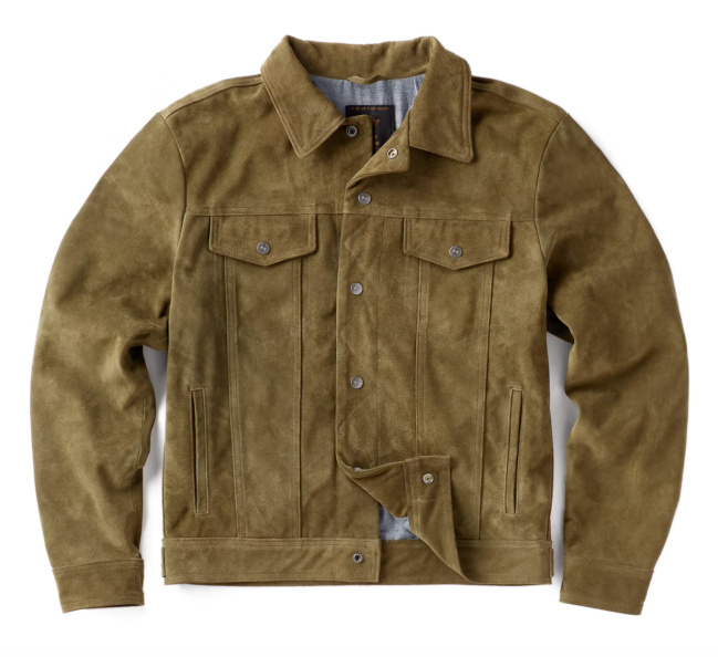 Flint and Tinder Golden Bear Suede Trucker Jacket
