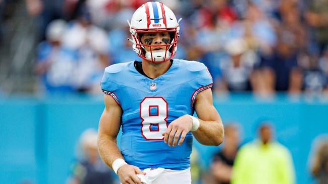 Will Levis on the field for the Tennessee Titans.