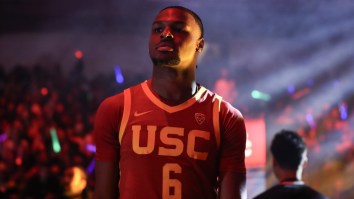 Bronny James Looks Just Like His Dad With Chase Down Block In USC Debut