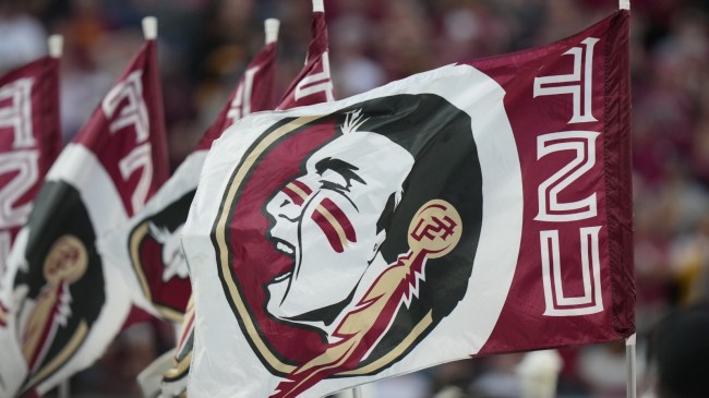 An Florida State logo flies on a flag.
