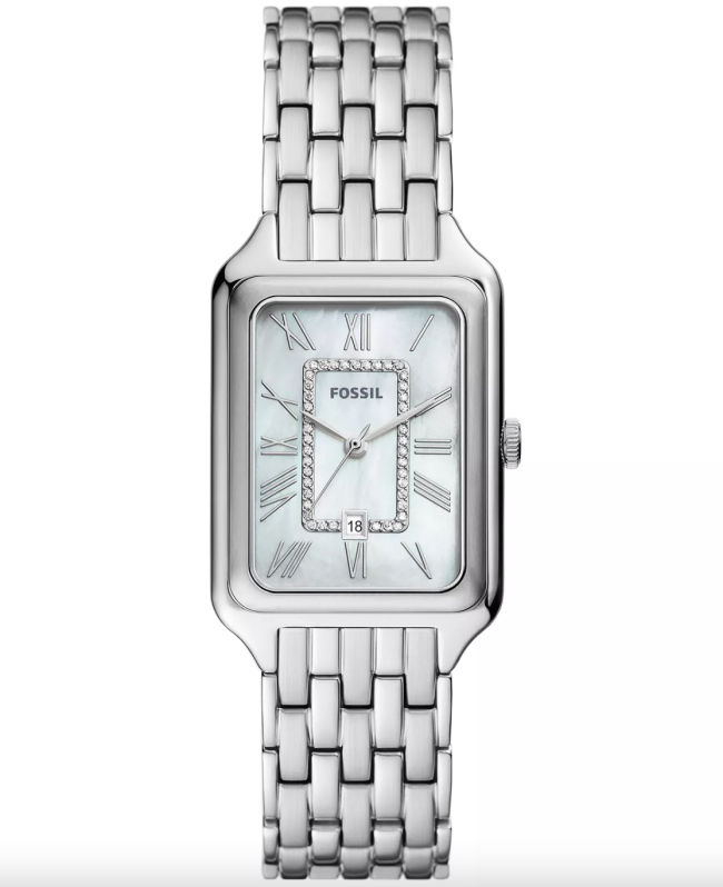 Fossil Women's Raquel Three-Hand Date Silver-Tone Stainless Steel Watch