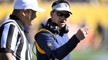 West Virginia HC Neal Brown Explodes On Refs, Gets Sideline Warning After Missed Pass Interference Call