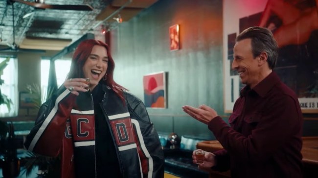 dua lipa and seth meyers day drinking
