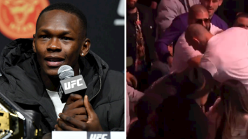 Israel Adesanya Reacts To Sean Strickland-Dricus Du Plessis Brawl At UFC 296