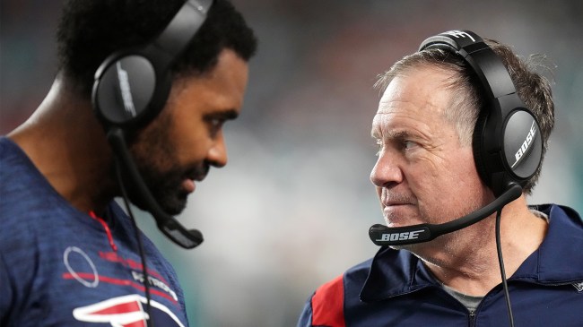 Jerod Mayo and Bill Belichick