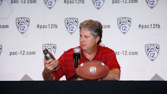 mike leach during a pac 12 press conference