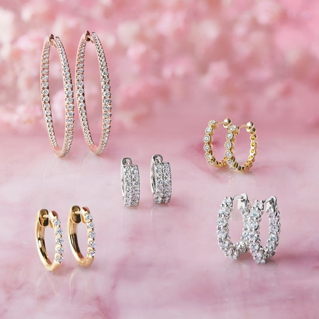 Blue Nile Diamond Hoop Earrings