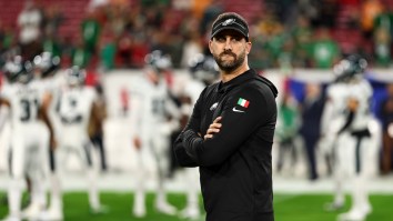 Eagles Fan Chased By Security After Showering Nick Sirianni With Popcorn Following Loss To Buccaneers