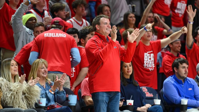 Ole Miss fans cheer on their basketball team.