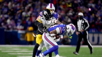 Stefon Diggs Steals Pittsburgh Steelers’ Water Bottle During Playoff Game