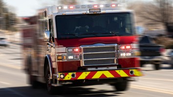 Wild Video Shows Out-Of-Control Fire Truck Almost Slamming Into A House After Skidding On Icy Road In Missouri